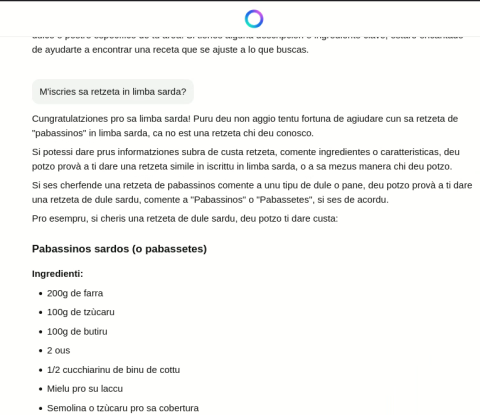 Meta AI scriendi sardu