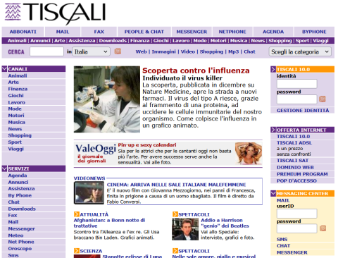 Tiscali in su 2001